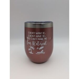 Stainless Steel Insulated Wine Tumbler 12 oz Rose Gold‎ Retirement Gift
